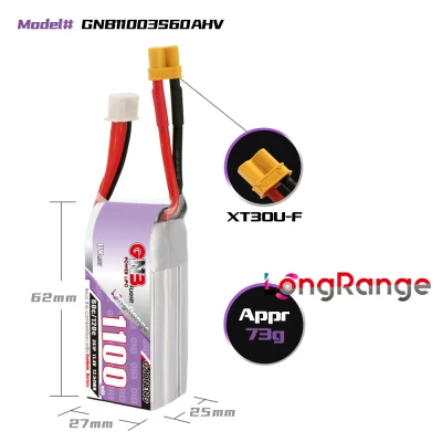 Gaoneng 3S 1100 мАч 11,4 в HV 60C LiHV Lipo батарея с разъемом XT30 для FPV дрона 4 оси БПЛА Радиоуправляемый квадрокоптер вертолет запчасти
Gaoneng 3S 1100 мАч 11,4 в HV 60C LiHV Lipo батарея с разъемом XT30 для FPV дрона 4 оси БПЛА Радиоуправляемый квадрокоптер вертолет запчасти