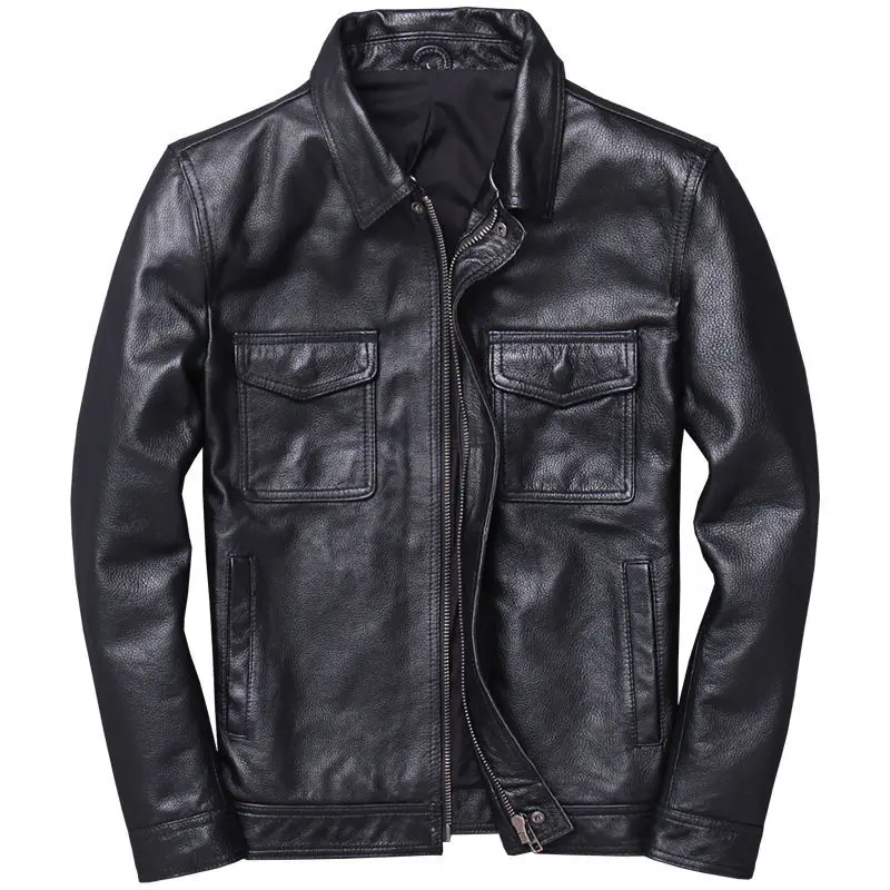 2021 Men Autumn Winter New Long Sleeve Motorcycle Slim Coats Male Real Cowhide Outwear Men's Genuine Cow Leather Jackets O633 
2021 Men Autumn Winter New Long Sleeve Motorcycle Slim Coats Male Real Cowhide Outwear Men's Genuine Cow Leather Jackets O633