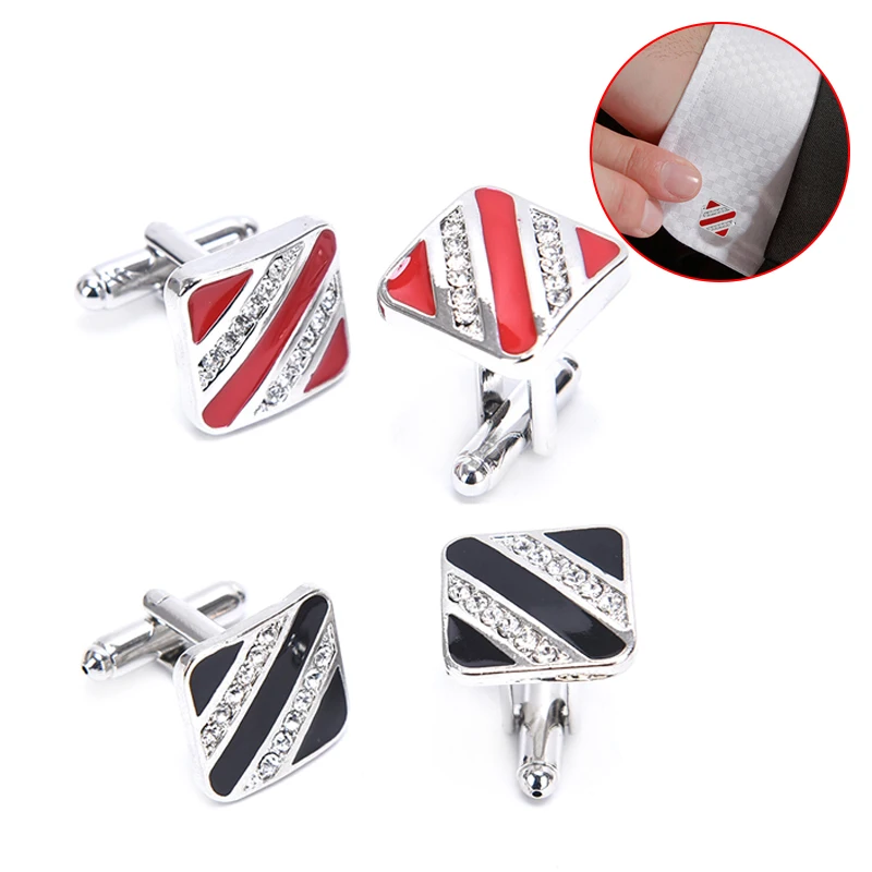 

1pair Trendy Red Black Mens Shirt Cufflinks For Men Wedding Cuff Button French Cuff Links Business