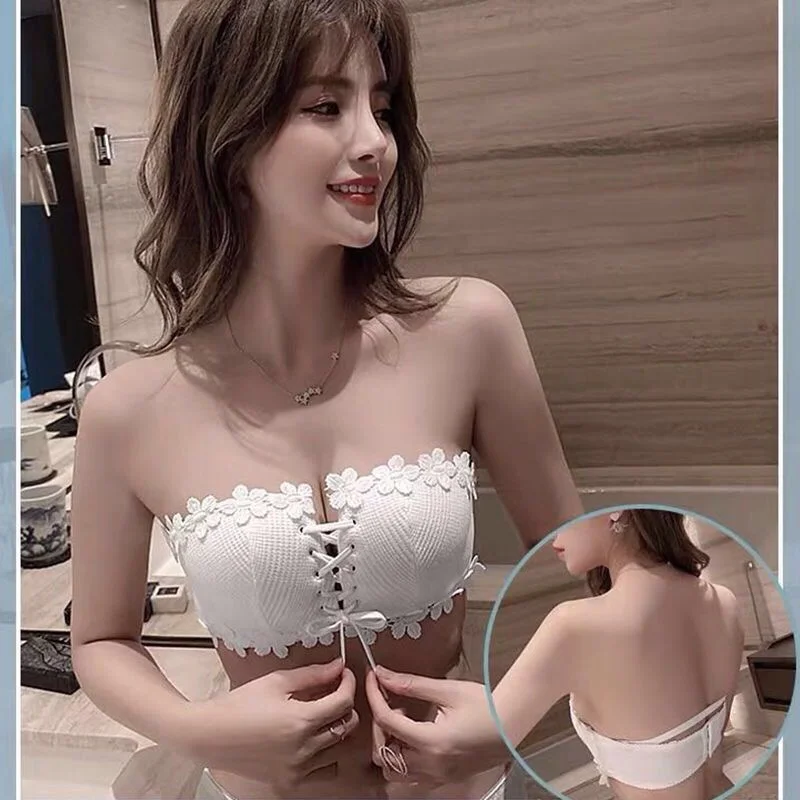 White Strapless Wedding Bras for Women Drawstring Seamless Push Up Bra Sexy Wire Free Lingerie Bralette Brassiere Soutien Gorge
White Strapless Wedding Bras for Women Drawstring Seamless Push Up Bra Sexy Wire Free Lingerie Bralette Brassiere Soutien Gorge