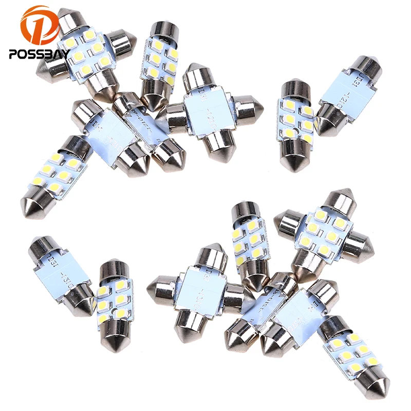 Posbay автомобильные аксессуары 20 шт 31 мм 1210 6SMD белый микро общего автомобиля гирлянда для салона Купол светодиодный светильник лампы 
Posbay автомобильные аксессуары 20 шт 31 мм 1210 6SMD белый микро общего автомобиля гирлянда для салона Купол светодиодный светильник лампы