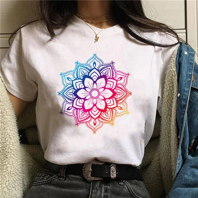Geometric Triangle Lotus Flower of Life Mandala t shirt Woman new white casual homme cool symbol t-shirt Female
Geometric Triangle Lotus Flower of Life Mandala t shirt Woman new white casual homme cool symbol t-shirt Female