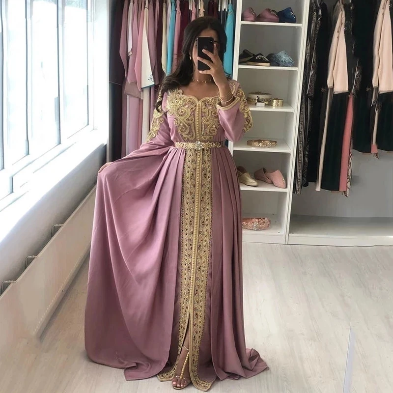 Lilac Moroccan Kaftan Caftan Muslim Evening Dresses A-line Long Sleeves Chiffon Appliques Dubai Arabic Turkey Abaya Islamic Gown
Lilac Moroccan Kaftan Caftan Muslim Evening Dresses A-line Long Sleeves Chiffon Appliques Dubai Arabic Turkey Abaya Islamic Gown