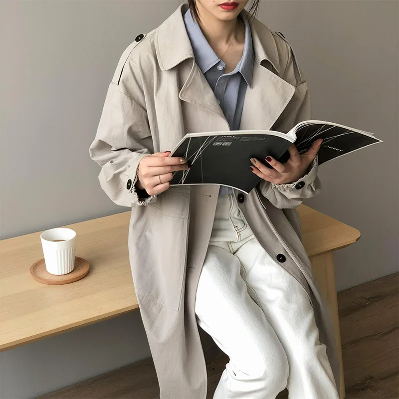 Women's Autumn Trench Coat Solid Color Casual Jacket 2021 Thin Windbreaker Long Sleeve Overcoat Female Japanese Style
Women's Autumn Trench Coat Solid Color Casual Jacket 2021 Thin Windbreaker Long Sleeve Overcoat Female Japanese Style