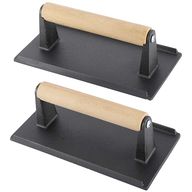 Сверхмощный стейк и пресс для бургеров с деревянной ручкой для гриля, гридлов и плоскогубцев, идеальный гаджет для бекона, Панини
Сверхмощный стейк и пресс для бургеров с деревянной ручкой для гриля, гридлов и плоскогубцев, идеальный гаджет для бекона, Панини