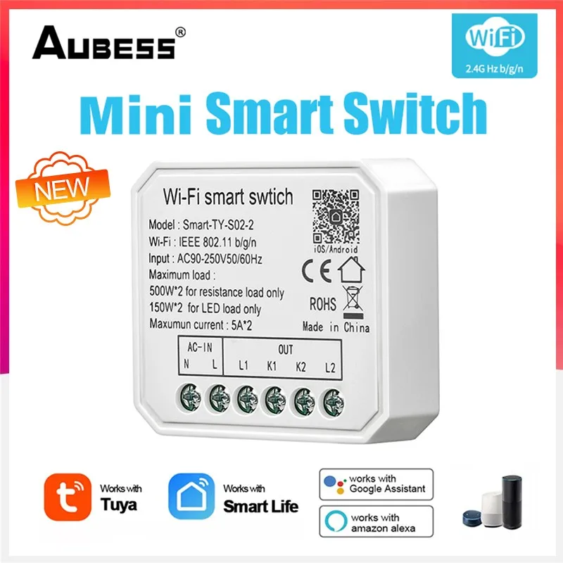 1/2 Gang Tuya WiFi Mini Smart Switch Module Smart Home DIY Light ON/OFFS MartLife APP Remote Control Work With Alexa Google Home
1/2 Gang Tuya WiFi Mini Smart Switch Module Smart Home DIY Light ON/OFFS MartLife APP Remote Control Work With Alexa Google Home
