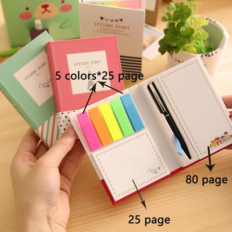 8 Sets Multicolor Memo Pad Korea Cute 7 In 1 Sticky Notes with A Ballpoint Pen Writing Pads Mark Kawaii Office School Stationery
8 Sets Multicolor Memo Pad Korea Cute 7 In 1 Sticky Notes with A Ballpoint Pen Writing Pads Mark Kawaii Office School Stationery