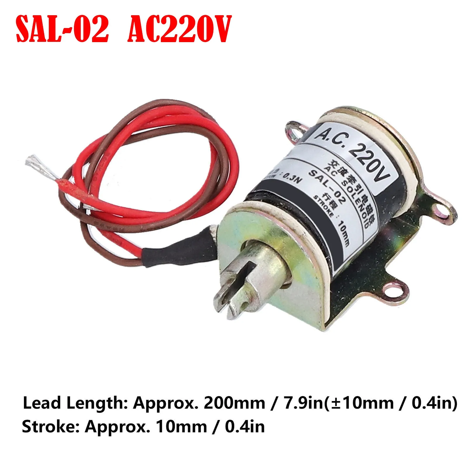 SAL-02 Push-Pull AC Solenoid Electromagnet Open Frame Mechanical Electromagnet 220V AC 0.3N 10mm Stroke For Auto Vending Machine
SAL-02 Push-Pull AC Solenoid Electromagnet Open Frame Mechanical Electromagnet 220V AC 0.3N 10mm Stroke For Auto Vending Machine
