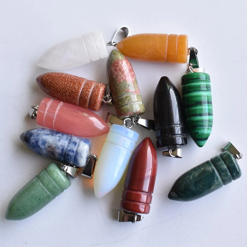 Fashion high quality assorted natural stone bullet shape charms pendants fit jewelry making 24pcs/lot wholesale free
Fashion high quality assorted natural stone bullet shape charms pendants fit jewelry making 24pcs/lot wholesale free