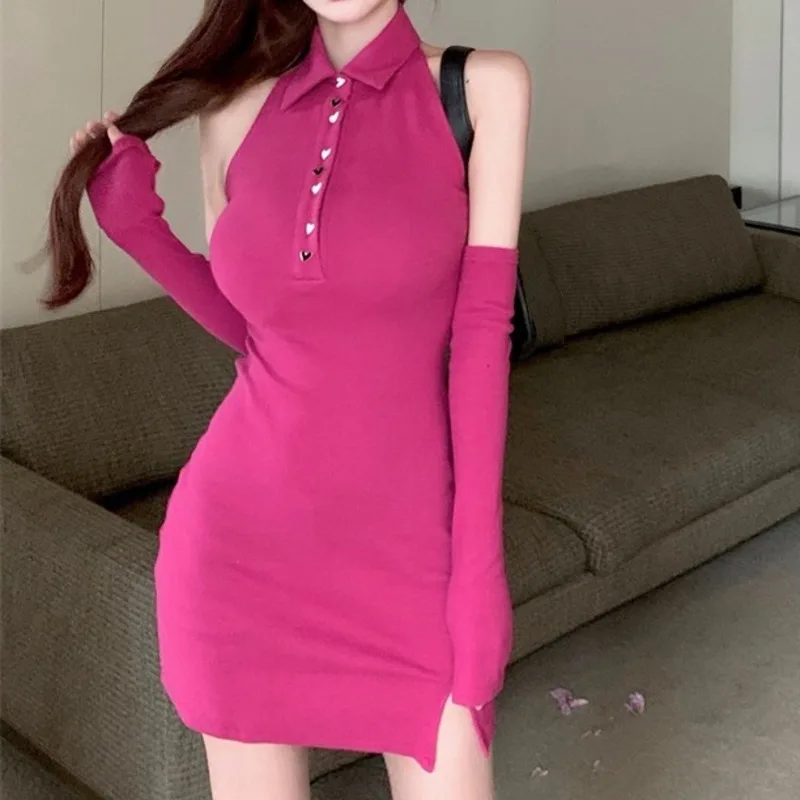 WOMENGAGA Girls Polo Neck Mini Dress Autumn Women's Slim Backless Split Skinny Hip Sleeve Cover Peach Heart Korean 9EGJ 
WOMENGAGA Girls Polo Neck Mini Dress Autumn Women's Slim Backless Split Skinny Hip Sleeve Cover Peach Heart Korean 9EGJ