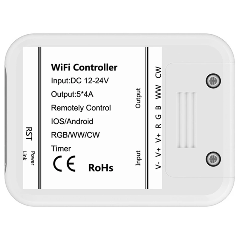 WIFI RGB CCT LED Strip Light Controller Music Controller Smartphone APP Control for Alexa Google Home Voice Control
WIFI RGB CCT LED Strip Light Controller Music Controller Smartphone APP Control for Alexa Google Home Voice Control