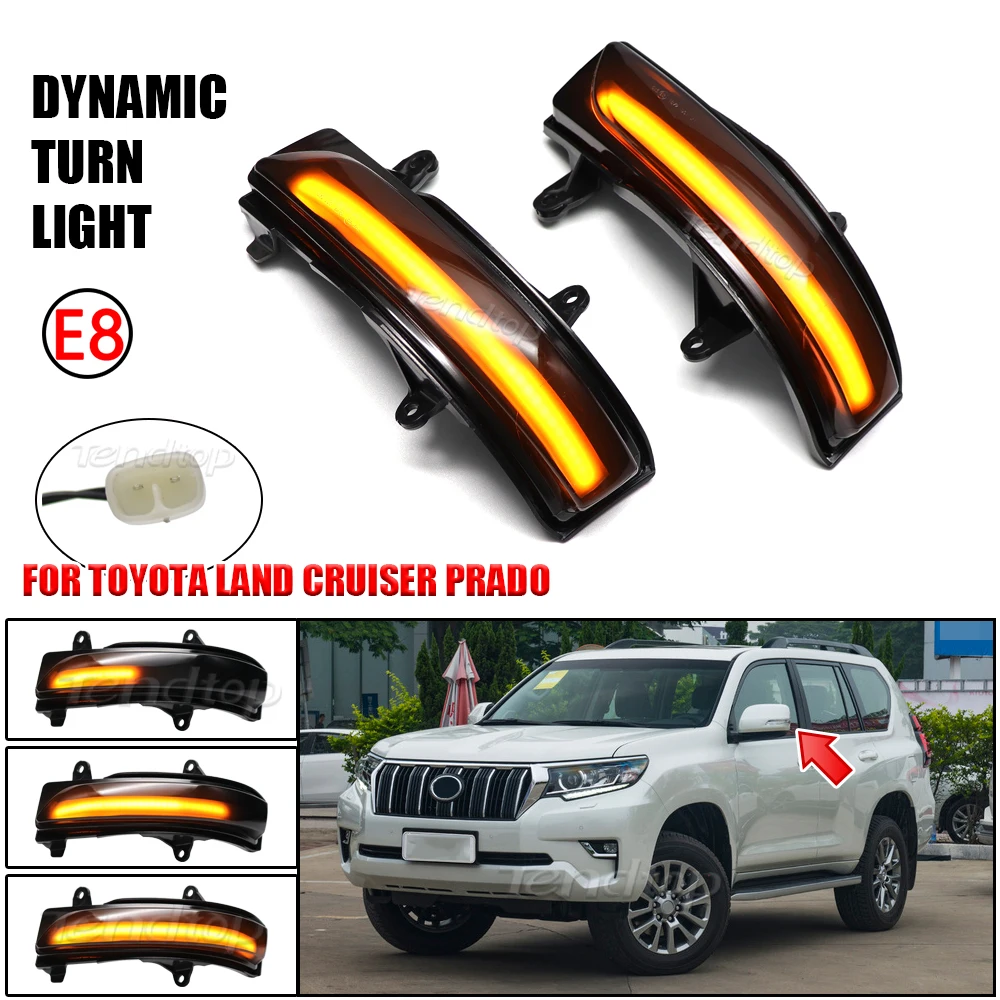 Для Toyota Land Cruiser LC200 FJ200 Prado FJ150 2010-2020 светодиодная подсветка с боковым зеркалом