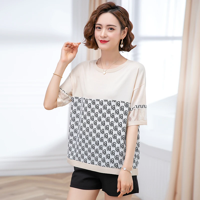 RR Spring And Summer All New Cotton Women's T-Shirt Sleeve Female Round Neck Short Sleeve Versatile Short Sleeved Shirt 
RR Spring And Summer All New Cotton Women's T-Shirt Sleeve Female Round Neck Short Sleeve Versatile Short Sleeved Shirt
