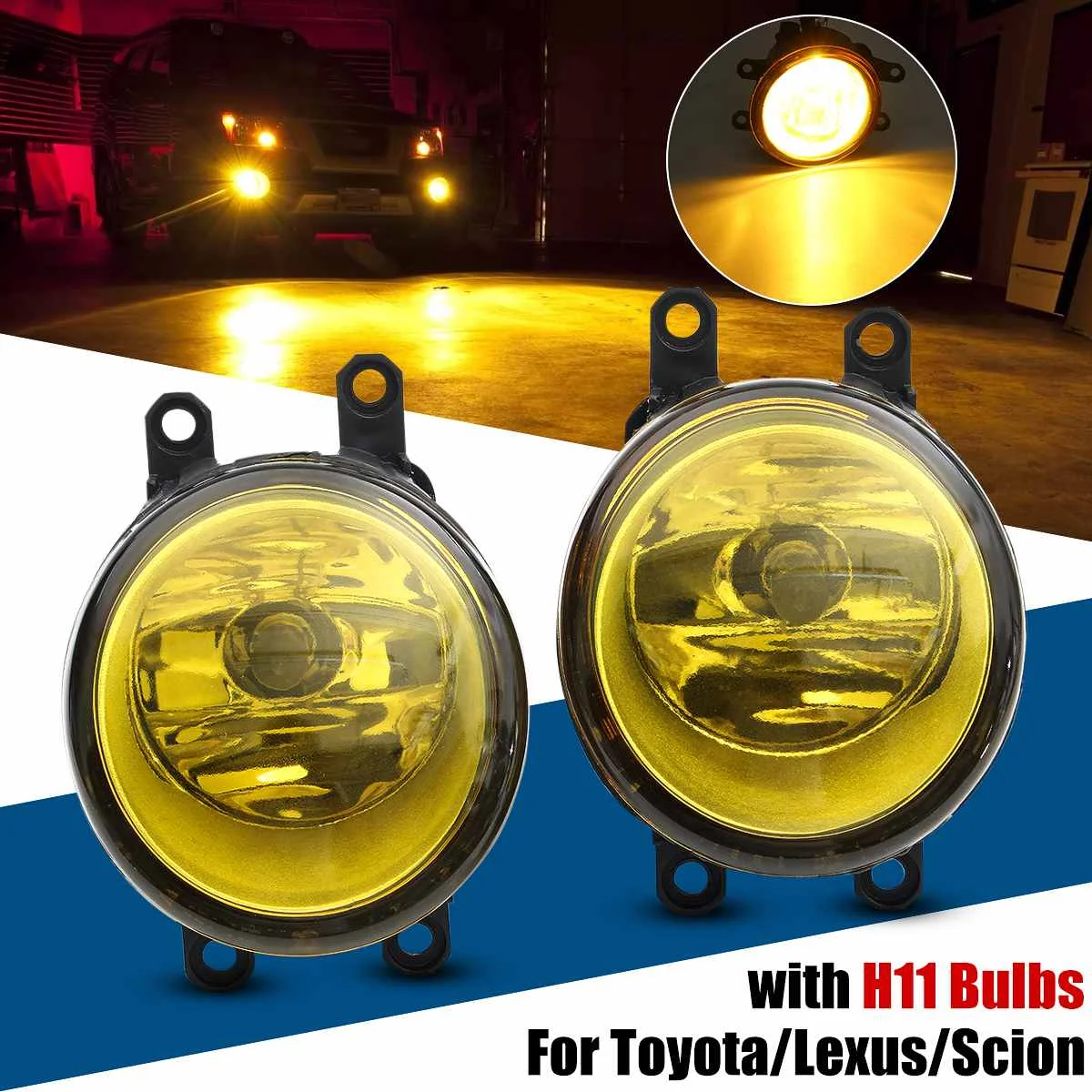 A Pair Front Driving Fog Light Kit with H11 55W Halogen Bulbs for Toyota Camry Corolla Vios RAV4 Scion #8121006070 8121006071
A Pair Front Driving Fog Light Kit with H11 55W Halogen Bulbs for Toyota Camry Corolla Vios RAV4 Scion #8121006070 8121006071