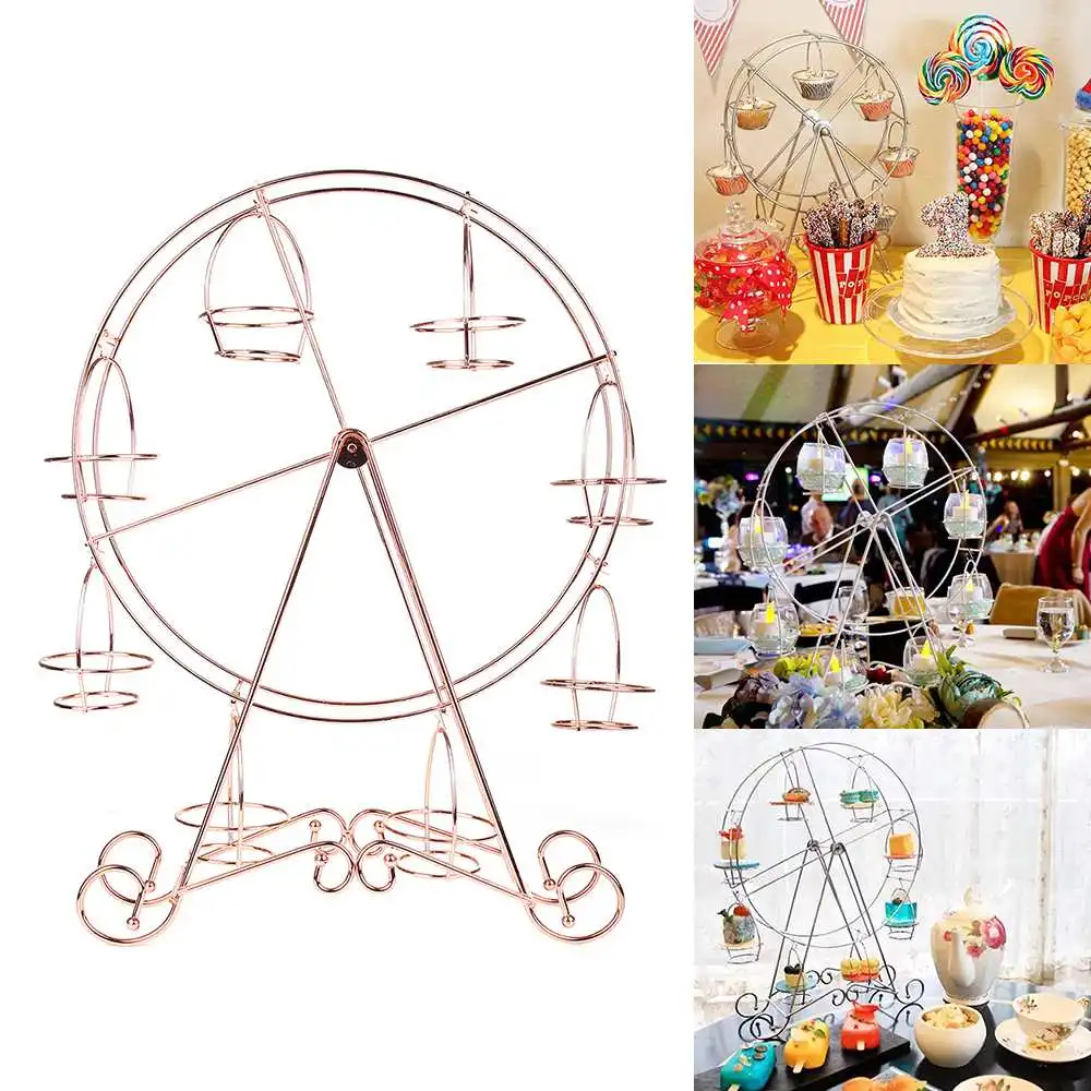 Exquisite Rose Gold 8 Cups Ferris Wheel Cake Stand Metal Ferris Wheel Display Stand Cupcake Stand Cake Shop Wedding Party Decor 
Exquisite Rose Gold 8 Cups Ferris Wheel Cake Stand Metal Ferris Wheel Display Stand Cupcake Stand Cake Shop Wedding Party Decor