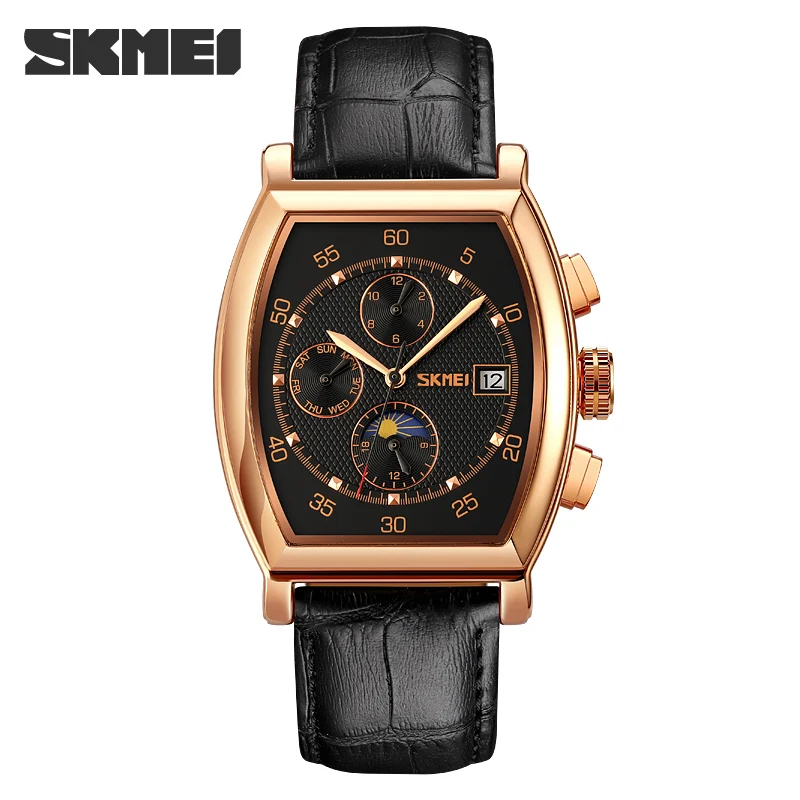 

SKMEI Automatic Mechanical Men Watch Waterproof Fashion Leather Wrist Watch Mens Top Brand Luxury Tourbillon Watch Classic Men