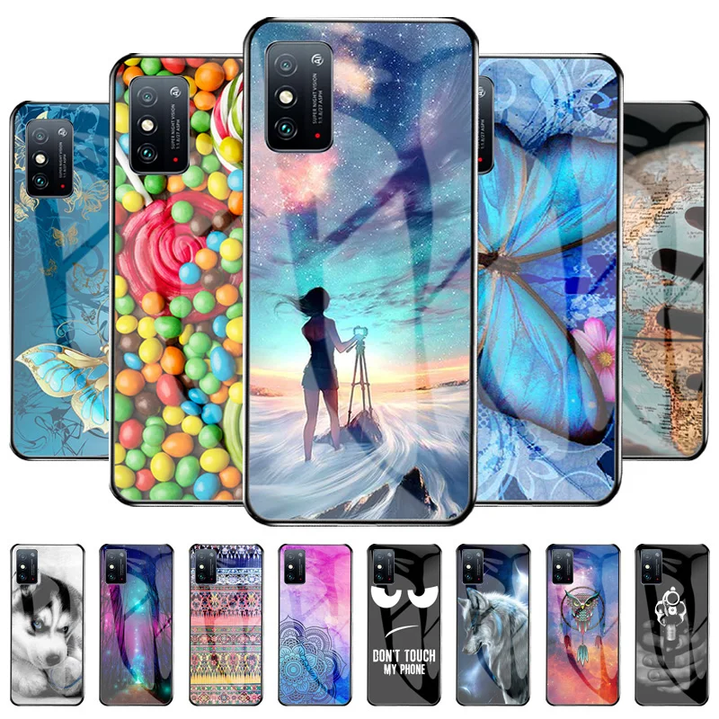 

Multi-style Glass Case For Huawei Honor X10 Max Cases Tempered Glass Painted Back Cover For Huawei HonorX10 X 10 Max 7.09 inch