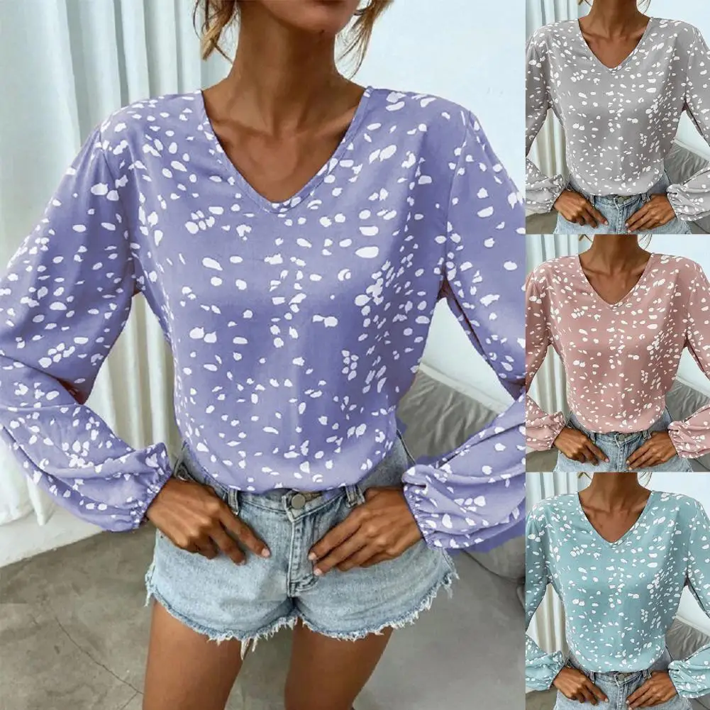 Simple Women Shirt Long Sleeve Pullover V Neck Printed Long Sleeve Shirt Autumn Blouse for Holiday
Simple Women Shirt Long Sleeve Pullover V Neck Printed Long Sleeve Shirt Autumn Blouse for Holiday
