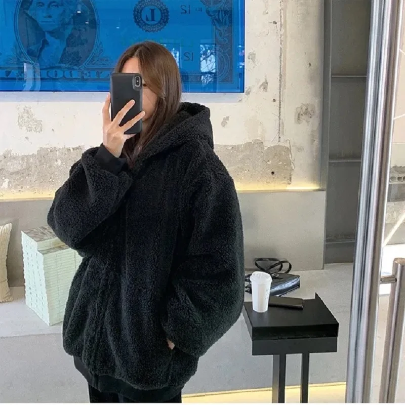 Female clothing Loose hooded zipper sweatshirt black harajuku Oversized hoodie Plus velvet thicken coat winter vintage clothes
Female clothing Loose hooded zipper sweatshirt black harajuku Oversized hoodie Plus velvet thicken coat winter vintage clothes
