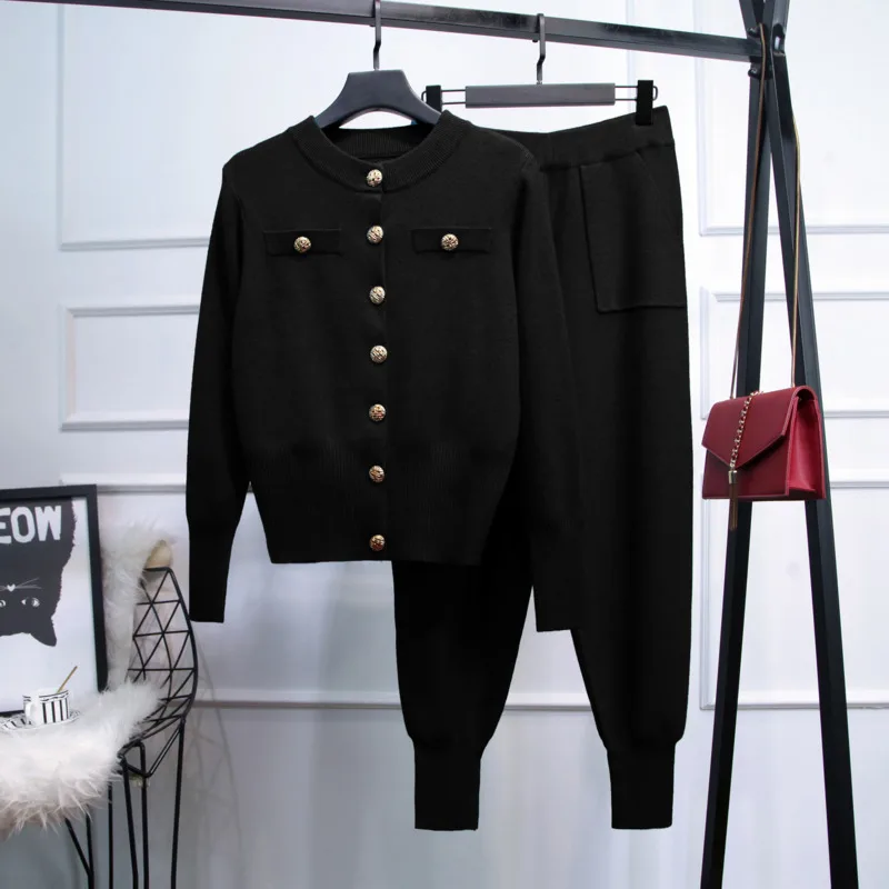 Tracksuit Woman Single Breasted Knit Cardigans Jacket + Pencil Pants 2PCS Sets Trousers Knit Autumn Casual Outfit Two Piece Sets
Tracksuit Woman Single Breasted Knit Cardigans Jacket + Pencil Pants 2PCS Sets Trousers Knit Autumn Casual Outfit Two Piece Sets