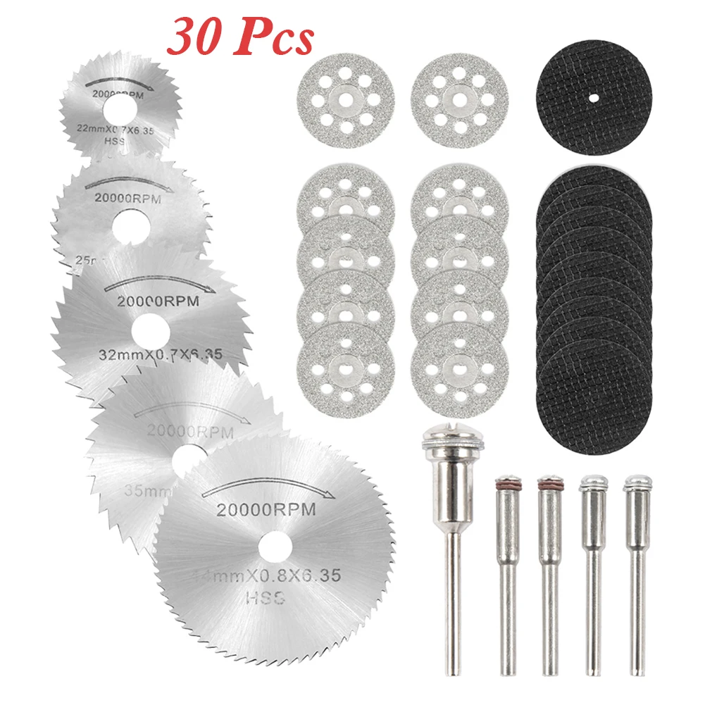 30PCS HSS Cutting Wheel Set Drill Saw Blades, Resin/Diamond Cutting Wheels For Saw Blade Rotary Woodworking Tool Accessories
30PCS HSS Cutting Wheel Set Drill Saw Blades, Resin/Diamond Cutting Wheels For Saw Blade Rotary Woodworking Tool Accessories