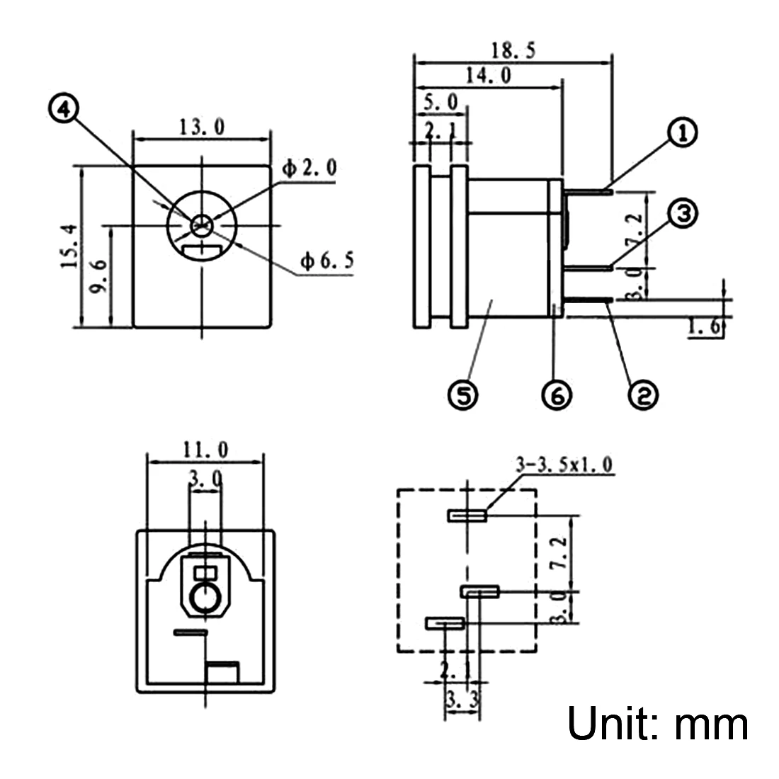 

uxcell 10pcs DC-015 5.5mmx2.1mm DC Power Jack Socket 3 Pin Female Panel Mount Connector