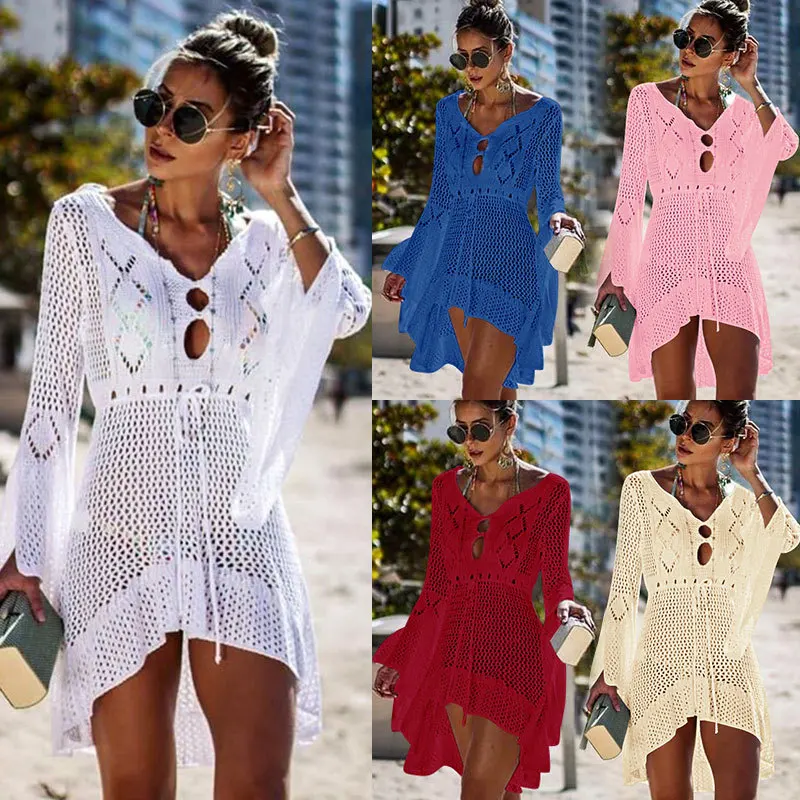 2020 Beach Cover Up Crochet Knitted Tassel Tie Beachwear Tunic Long Pareos Summer Swimsuit Cover Up Sexy See-through Beach Dress
2020 Beach Cover Up Crochet Knitted Tassel Tie Beachwear Tunic Long Pareos Summer Swimsuit Cover Up Sexy See-through Beach Dress