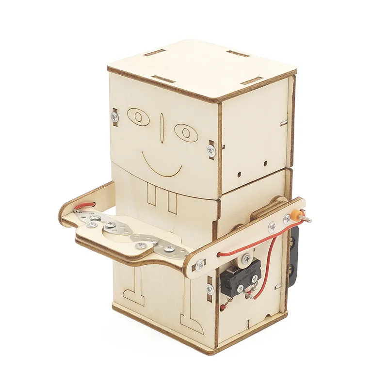 Wooden Electric Powered Eat Coin Robot DIY Model Educational Technology Kit
Wooden Electric Powered Eat Coin Robot DIY Model Educational Technology Kit