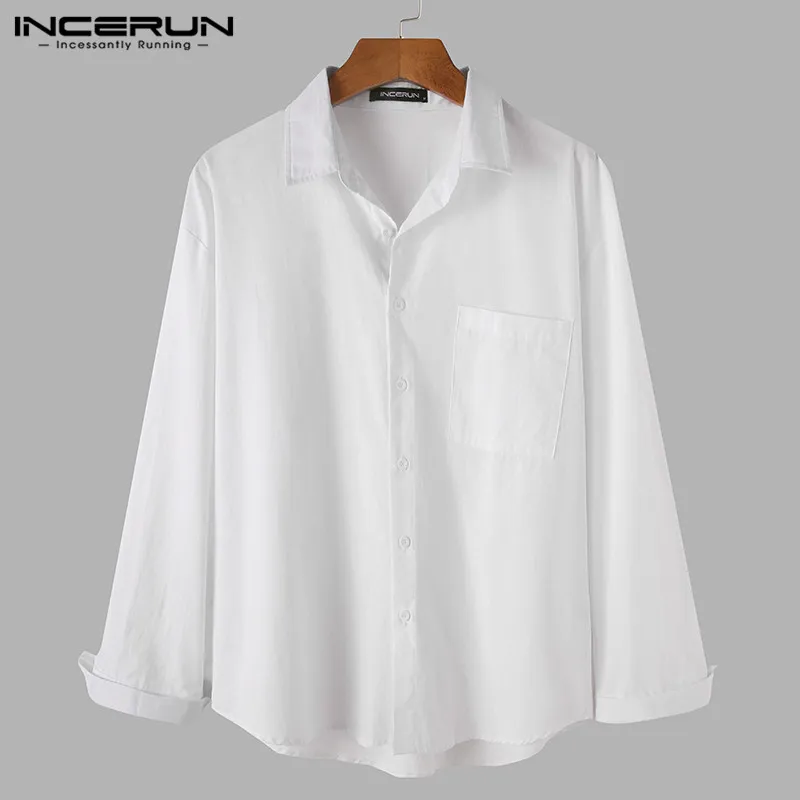 Men Solid Color Long Sleeve Shirts INCERUN Korean Style Pocket Blouse Fashion Turn Down Collar Cotton Shirt Loose Camisa S-5XL
Men Solid Color Long Sleeve Shirts INCERUN Korean Style Pocket Blouse Fashion Turn Down Collar Cotton Shirt Loose Camisa S-5XL