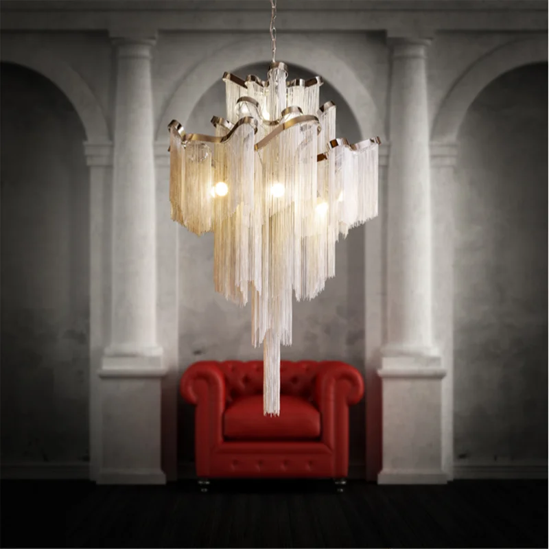 Nordic LED metal classical post-modern tassel aluminum chain living room dining room chandelier hotel villa lamp art chandelier
Nordic LED metal classical post-modern tassel aluminum chain living room dining room chandelier hotel villa lamp art chandelier