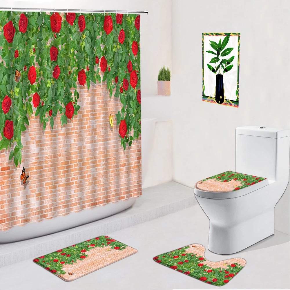 Flower Butterfly Shower Curtains Floral Lotus Plant Bathroom Decoration Non-Slip Carpets Bath Mat Toilet Cover Pad Footmat Sets
Flower Butterfly Shower Curtains Floral Lotus Plant Bathroom Decoration Non-Slip Carpets Bath Mat Toilet Cover Pad Footmat Sets