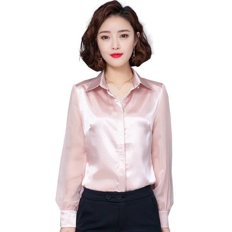 Korean Fashion Silk Women Blouses Satin Office Lady Shirt and Blouse Mesh Long Sleeve Blusas Largas Plus Size Pink Womens Tops
Korean Fashion Silk Women Blouses Satin Office Lady Shirt and Blouse Mesh Long Sleeve Blusas Largas Plus Size Pink Womens Tops
