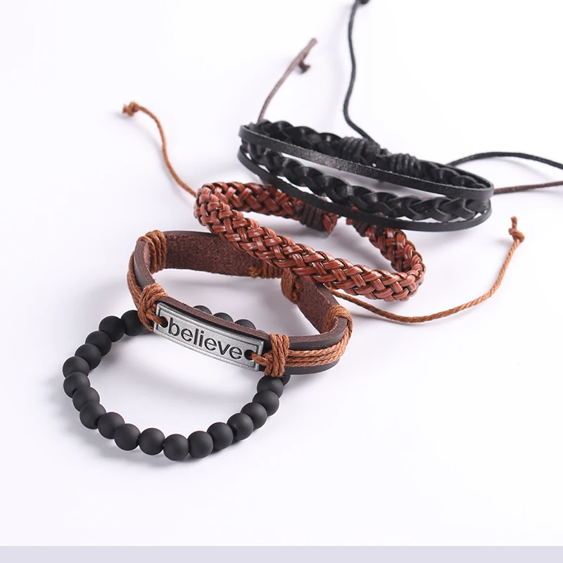 European and American Retro Woven Men's Bracelet Leather Believe Leather Suit Men Bracelet Men Gifts for Men Charm Bracelet
European and American Retro Woven Men's Bracelet Leather Believe Leather Suit Men Bracelet Men Gifts for Men Charm Bracelet