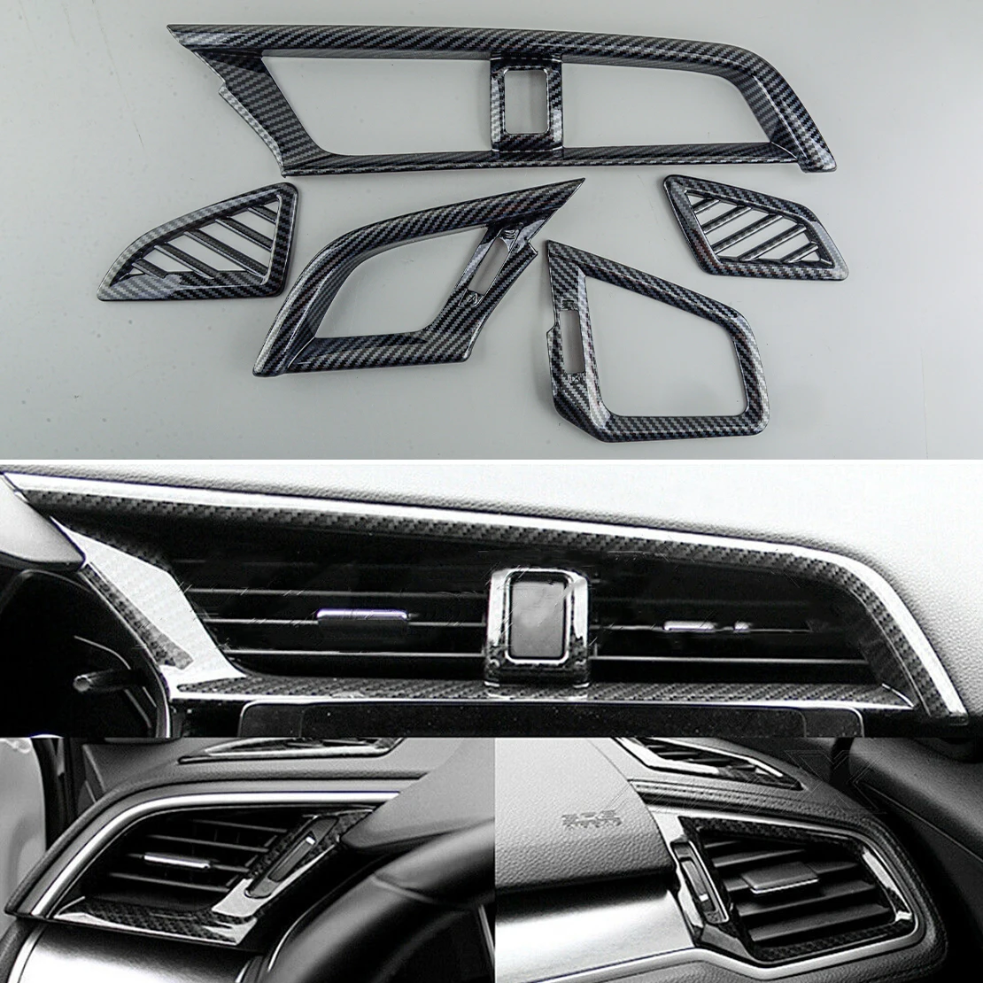 5Pcs/Set Car Carbon Fiber Style Dashboard AC Air Vent Outlet Cover Trim Fit For Honda Civic 2016 2017 2018-2021 Left Hand Drive
5Pcs/Set Car Carbon Fiber Style Dashboard AC Air Vent Outlet Cover Trim Fit For Honda Civic 2016 2017 2018-2021 Left Hand Drive