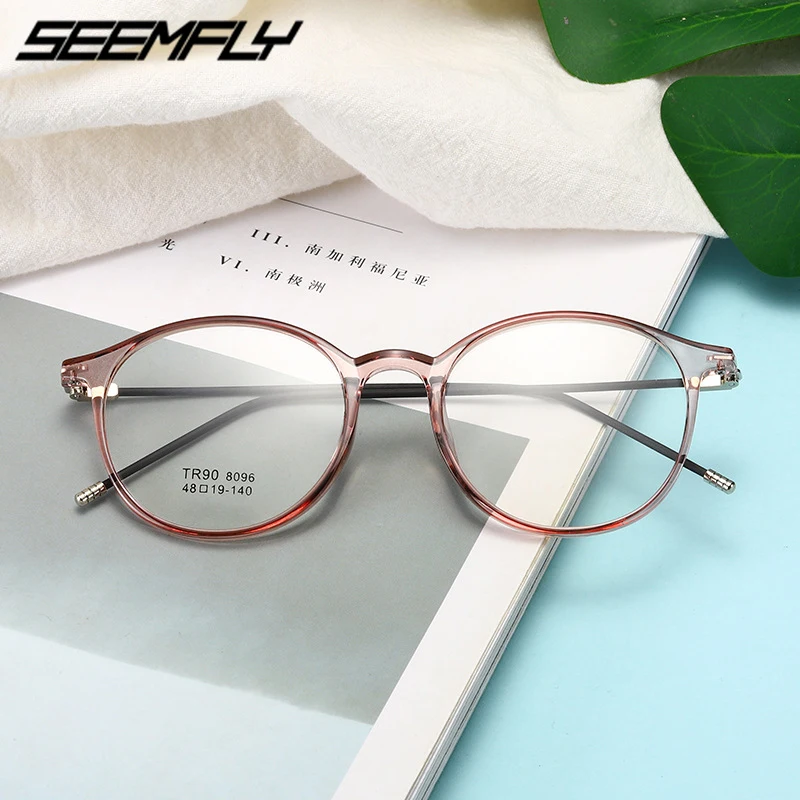 

Seemfly TR90 Ultralight Women Men Glasses Vintage Clear Lens Eyeglasses Fashion Female Goggle Spectacle Mirror Unisex Eyewear