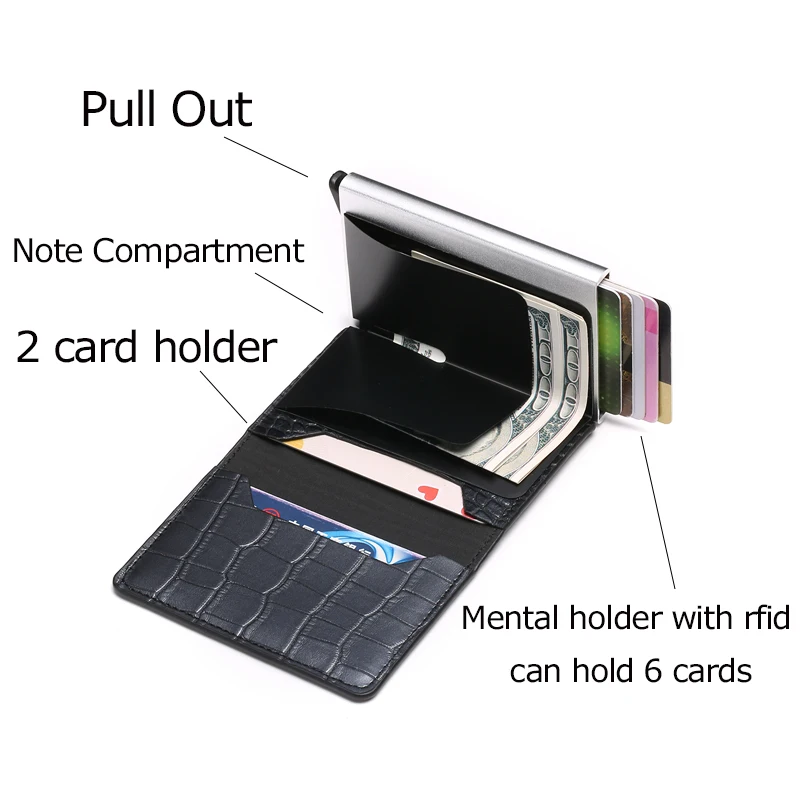BYCOBECY 2020 Women Men Credit Card Case Business Holder for Aluminum Cards Purse Automatic Wallet | Багаж и сумки