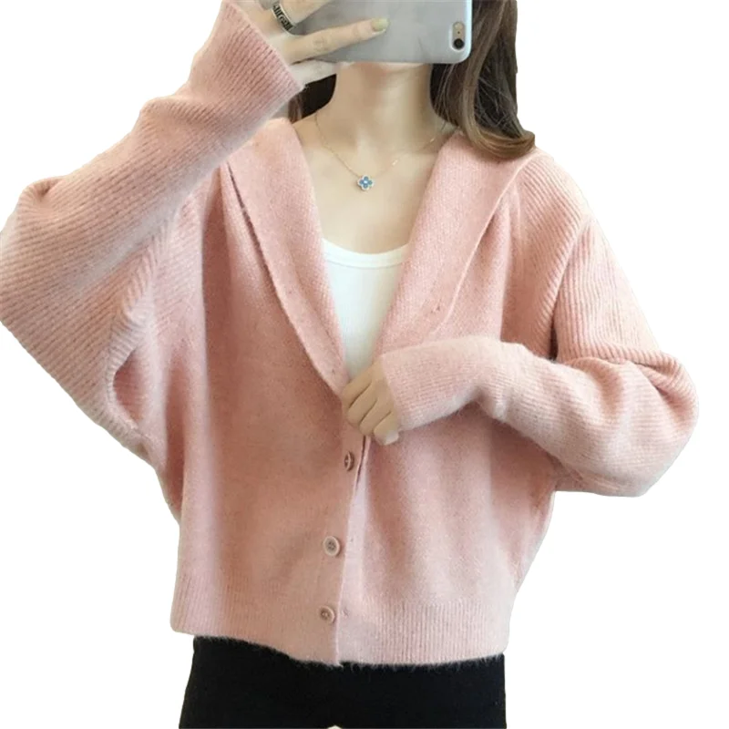 2022 Spring Autumn Hooded Knitting Sweater Cardigan Women Korean Fashion Loose Short Batwing Sleeve Knitted Jacket Coat Female
2022 Spring Autumn Hooded Knitting Sweater Cardigan Women Korean Fashion Loose Short Batwing Sleeve Knitted Jacket Coat Female