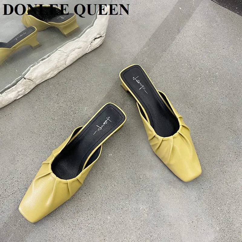 Brand Slippers Women Square Toe Slides Low Heel Elegant Mule Shoes Casual Slipper Outdoor Flip Flops Pleated Shoes Female Sandal
Brand Slippers Women Square Toe Slides Low Heel Elegant Mule Shoes Casual Slipper Outdoor Flip Flops Pleated Shoes Female Sandal