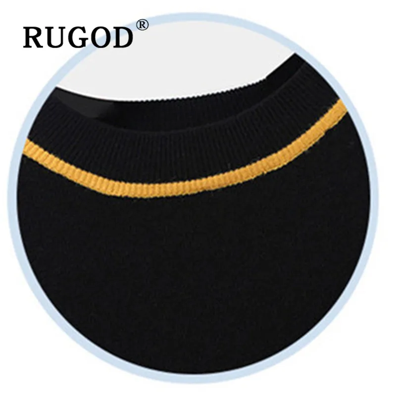 RUGOD 2019 новый осенний женский свитер Пуловеры Черный с круглым вырезом в полоску