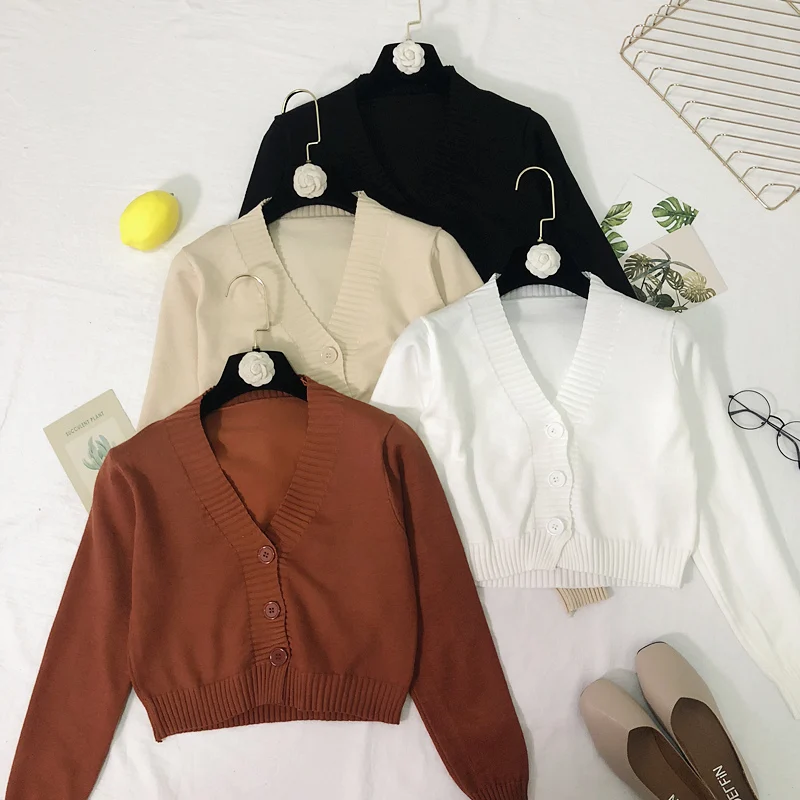 Knitting Cardigan Solid Women Button Up Cropped Sweater Ribbed Top Ropa Mujer Long Sleeve Fashion Loose Coat Single Breasted
Knitting Cardigan Solid Women Button Up Cropped Sweater Ribbed Top Ropa Mujer Long Sleeve Fashion Loose Coat Single Breasted