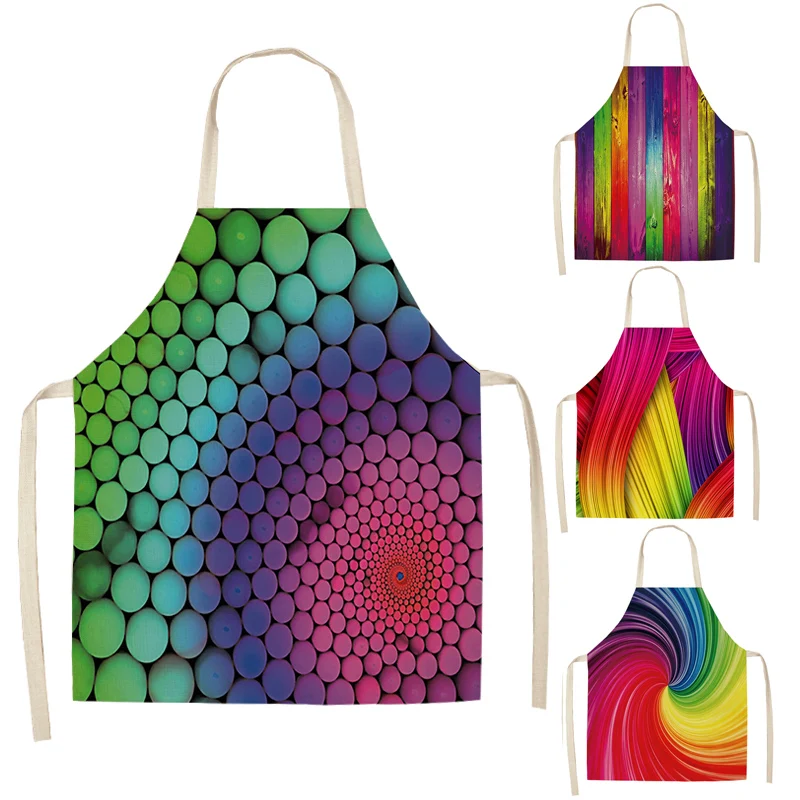1 Pcs Rainbow Colorful Geometric Kitchen Apron for Women Cotton Linen Bib Household Cleaning Pinafore Cooking Apron
1 Pcs Rainbow Colorful Geometric Kitchen Apron for Women Cotton Linen Bib Household Cleaning Pinafore Cooking Apron
