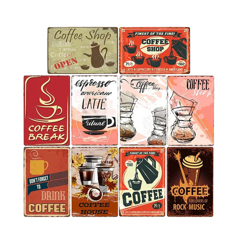 Coffee Tin Signs Wall Plaque Metal Painting Antique Gift Bar Pub Cafe Decorative Retro Plate Home Decor 20x30cm
Coffee Tin Signs Wall Plaque Metal Painting Antique Gift Bar Pub Cafe Decorative Retro Plate Home Decor 20x30cm