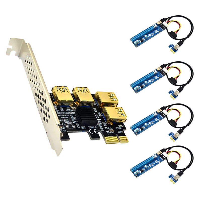 Плата расширения PCI-E 1-4 USB 3,0 + 4xpcie 1X до 16X, большая 4-контактная карта изображения, Удлинительный кабель, адаптер, карта для майнинга BTC
Плата расширения PCI-E 1-4 USB 3,0 + 4xpcie 1X до 16X, большая 4-контактная карта изображения, Удлинительный кабель, адаптер, карта для майнинга BTC