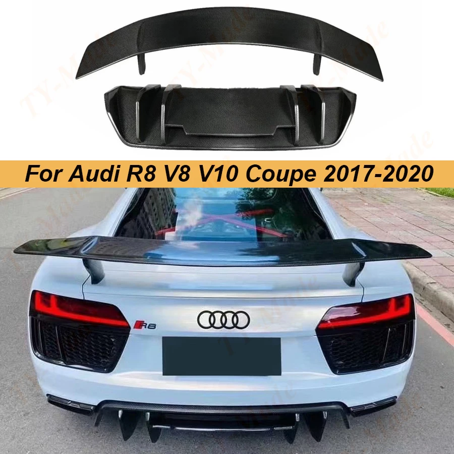Car-styling R8 Carbon Fiber Rear Trunk Boot Lip Wing Spoiler Rear Bumper Diffuser For Audi R8 GT V8 V10 2017 2018 2019 2020
Car-styling R8 Carbon Fiber Rear Trunk Boot Lip Wing Spoiler Rear Bumper Diffuser For Audi R8 GT V8 V10 2017 2018 2019 2020