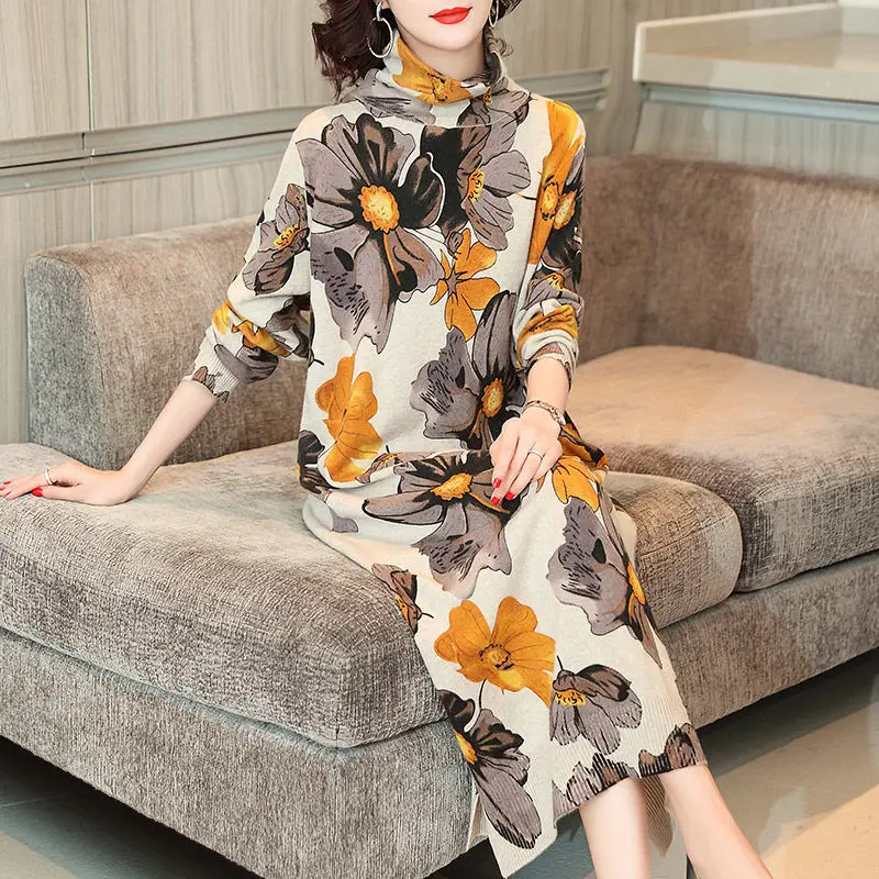 2021 Autumn Winter Fashion Vintage Casual Floral Knit Turtleneck Dress Warm 5XL Plus Size Women Elegant Long Sweater Dress X326
2021 Autumn Winter Fashion Vintage Casual Floral Knit Turtleneck Dress Warm 5XL Plus Size Women Elegant Long Sweater Dress X326