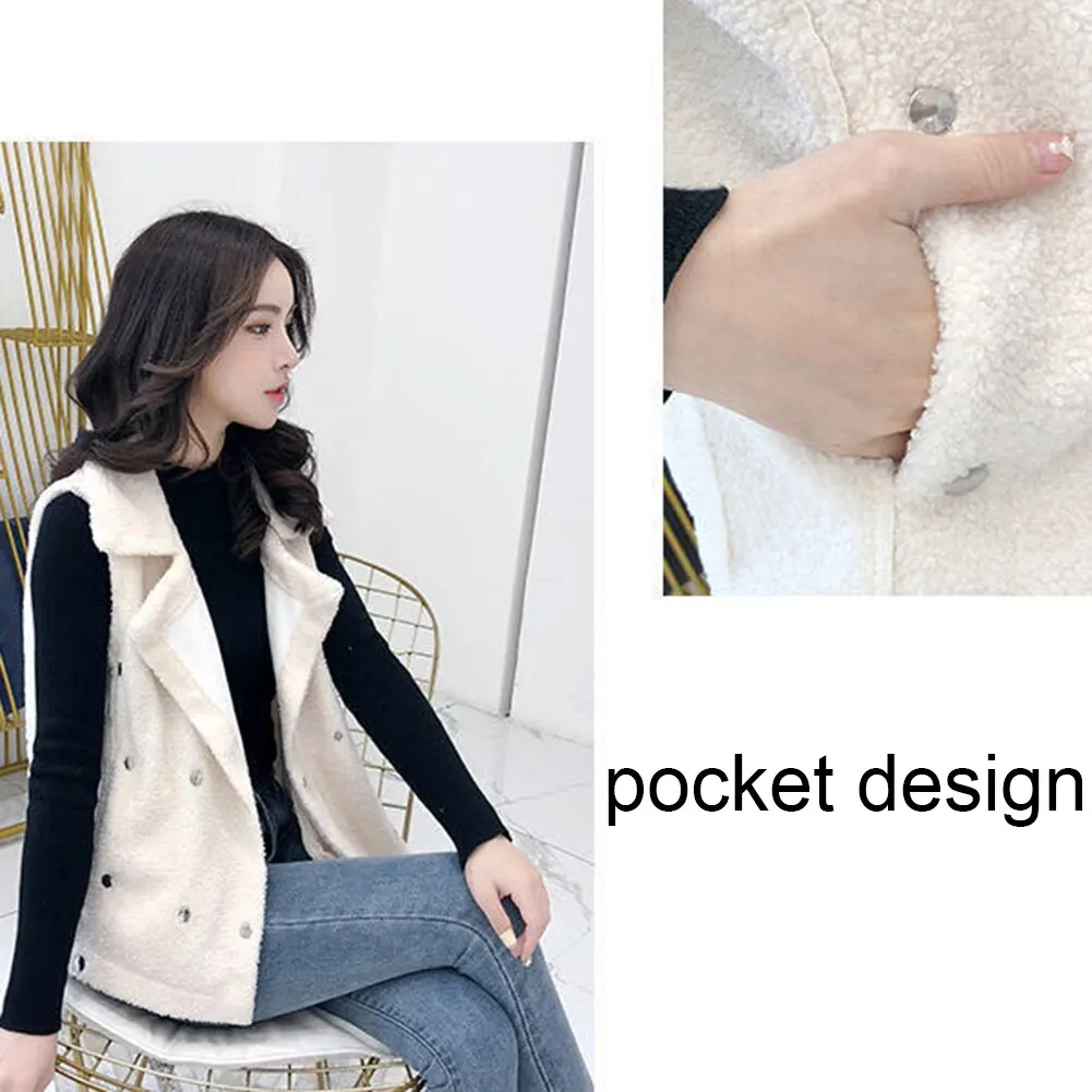 Lamb Plush Winter Coat Vest Women Keep Warm Vest Korean Style Version Of The Fur Loose Female Clothes Harajuku Turn Down Outwear
Lamb Plush Winter Coat Vest Women Keep Warm Vest Korean Style Version Of The Fur Loose Female Clothes Harajuku Turn Down Outwear