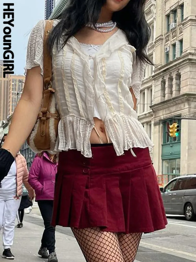 HEYounGIRL Повседневный сетчатый прозрачный кроп-топ с коротким рукавом летние прозрачные с V-образным вырезом милые футболки с оборками Женски...
HEYounGIRL Повседневный сетчатый прозрачный кроп-топ с коротким рукавом летние прозрачные с V-образным вырезом милые футболки с оборками Женски...