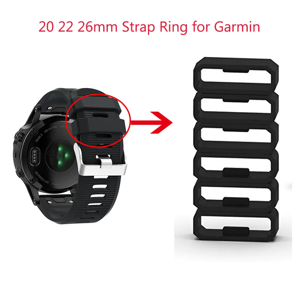 6 шт. черный силиконовый для часов Ремешок петля 26 мм Garmin Fenix 5X 6X ремешок кольцо