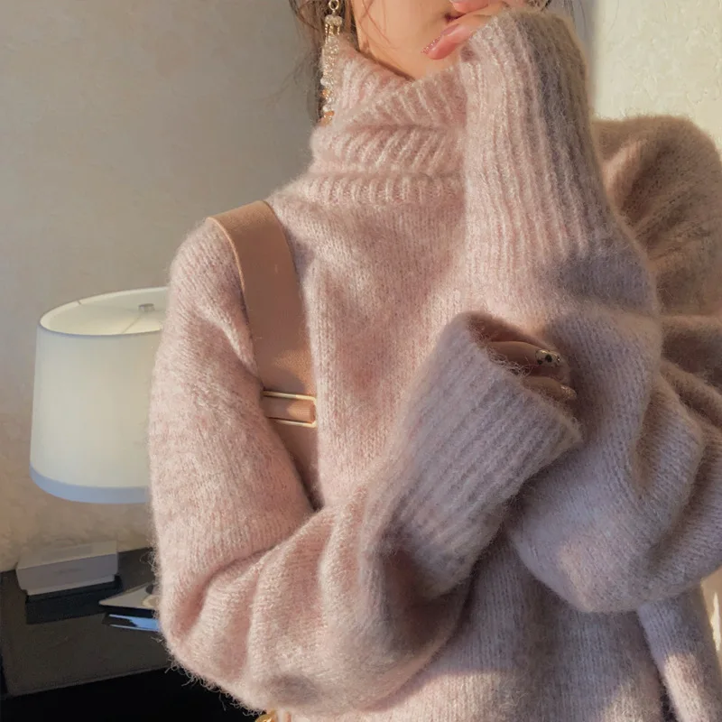 Eucosm Autumn and Winter New Net Red Bottomed T-shirt Lazy Wind Pullover Thickened Loose Turtleneck Sweater Top Women's Fashion 
Eucosm Autumn and Winter New Net Red Bottomed T-shirt Lazy Wind Pullover Thickened Loose Turtleneck Sweater Top Women's Fashion