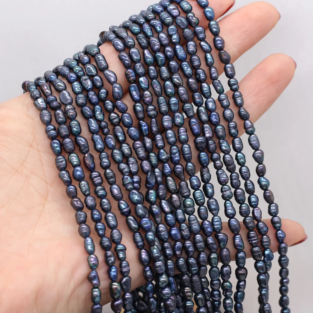 New Natural Freshwater Pearl Beads Rice Punch Black Loose Beads for Jewelry Making DIY Elegant Bracelet Necklace Accessories
New Natural Freshwater Pearl Beads Rice Punch Black Loose Beads for Jewelry Making DIY Elegant Bracelet Necklace Accessories